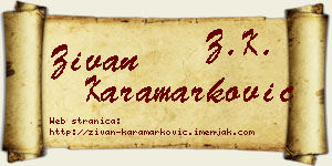 Živan Karamarković vizit kartica